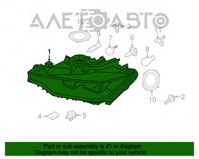 Фара передняя правая голая BMW 3 F30 12-15 галоген с креплением