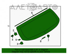 Стекло заднее двери багажника Subaru Impreza 5d 17-19 PILKINGTON, царапины