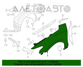 Aripa dreapta fata Nissan Maxima A36 16- nou OEM original