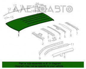 Acoperiș metalic pentru Toyota Highlander 08-13 fără panoramică.