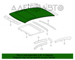 Acoperișul din metal pentru Lexus ES300h ES350 13-18 cu trapă, tăiată.