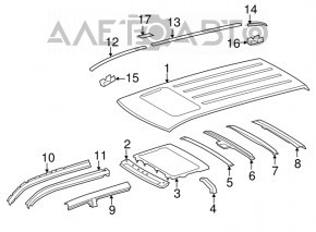 Acoperiș metalic pentru Toyota Highlander 08-13 cu trapă, pe caroserie, bare