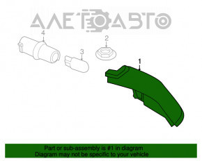 Reflectorul de pe aripa stângă spate a Mini Cooper Countryman R60 10-16, nou, original OEM.