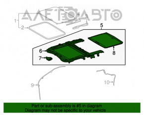 Fereastra asamblată Lexus CT200h 11-17, cu perdea gri, garnitura este deteriorată.