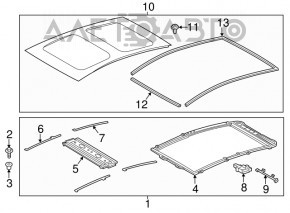 Geam panoramic asamblat pe Toyota Prius V 12-17