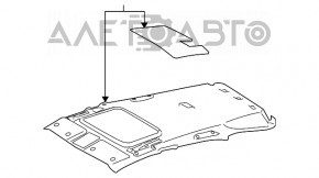 Acoperirea tavanului Lexus RX300 RX330 RX350 RX400h 04-09 bej sub trapa, indoit langa trapa.