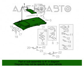 Обшивка потолка Lexus RX300 RX330 RX350 RX400h 04-09 беж, под люк, под чистку