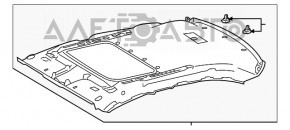 Acoperirea tavanului pentru Lexus IS 14-20 cu trap, gri, pentru curățare chimică.