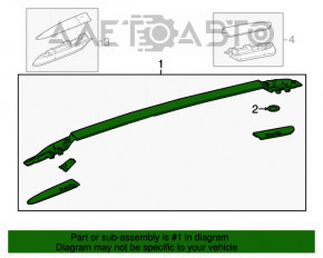 Balustradele longitudinale complete cu capace pentru Toyota Rav4 13-18