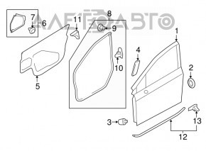 Уплотнитель двери передней левой нижний Subaru XV Crosstrek 13-17
