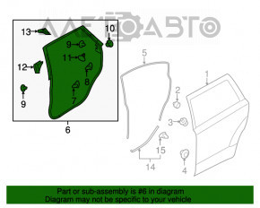 Garnitura ușii din spate dreapta pentru Subaru Outback 15-19