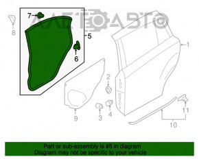 Garnitura ușii din spate dreapta pentru Subaru XV Crosstrek 13-17