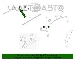 Panoul lateral spate dreapta al usii Subaru Outback 10-14