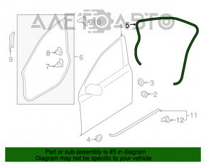 Garnitură de ușă față stânga Subaru Legacy 15-19