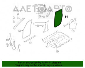 Garnitură de ușă spate stânga pentru Subaru Forester 14-18 SJ, culoare neagră.