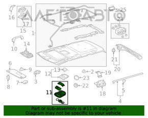 Plafonul de iluminare frontal pentru Toyota Sienna 11-20 gri, sub geamul de vizualizare