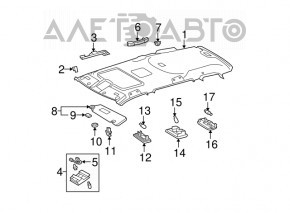 Plafonul de iluminare frontal pentru Toyota Highlander 08-13 bej cu geam de control.