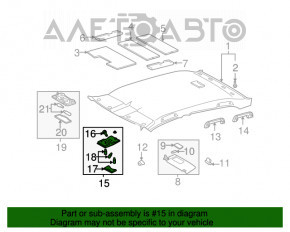 Plafonul de iluminare frontal pentru Toyota Avalon 05-12 gri, sub trapă