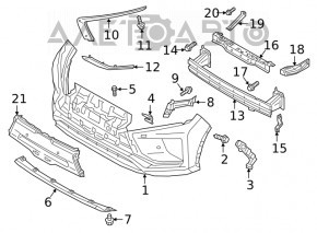 Suportul pentru bara de protecție față aripa dreapta Mitsubishi Eclipse Cross 18- OEM original nou.