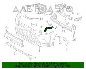 Suportul pentru bara de protecție față dreapta Mitsubishi Eclipse Cross 18- OEM original nou.