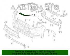 Moldura bara de protecție față stânga jos Mitsubishi Eclipse Cross 18- nou, neoriginal.