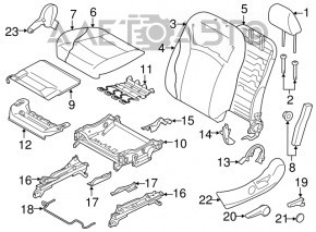 Scaun șofer Subaru Outback 15-19 fără airbag, material textil negru