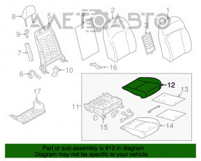 Scaun pasager Subaru XV Crosstrek 13-17 cu airbag, material textil, încălzire, piele neagră