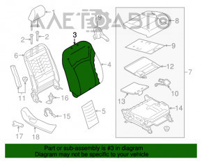 Пассажирское сидение Subaru Outback 15-19 без airbag, тряпка черн