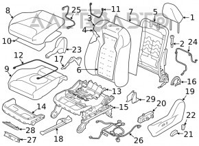 Scaun șofer Subaru Forester 19- SK fără airbag, electric, negru cu gri, pentru curățare.