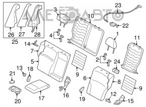 Capacul lateral al scaunelor din spate dreapta pentru Subaru Legacy 15-19, material textil negru