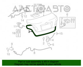 Garnitura capacului portbagajului Toyota Camry v40