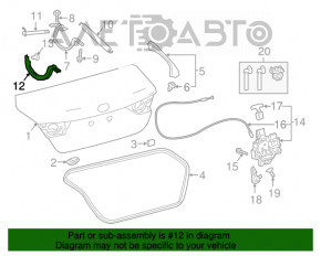 Capacul balamalei capacului portbagajului dreapta Toyota Camry v70 18-