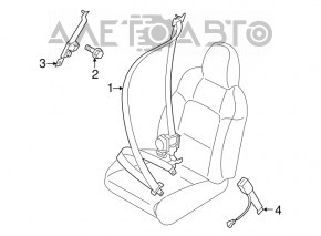 Centura de siguranță pentru pasageri Subaru Outback 10-14, neagră