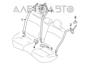 Ремень безопасности задний правый Subaru XV Crosstrek 13-17 черный