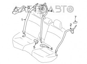 Centura de siguranță spate stânga pentru Subaru Impreza 5 uși 17- GK negru