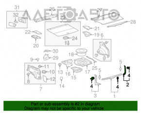 Capac portbagaj dreapta Lexus RX350 RX450h 10-15 bej, zgâriat, plastic albăstruit.