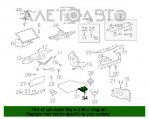 Inserția de spumă de polistiren sub instrumentul Lexus ES300 ES330