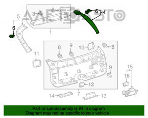 Обшивка двери багажника правая Lexus RX350 RX450h 16-22 черная, затертая