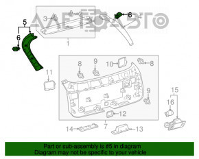 Capacul portbagajului stânga Lexus RX350 RX450h 16-22 negru, uzat