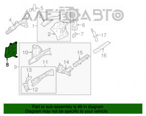 Protecția motorului, arcă dreapta Nissan Altima 13-18