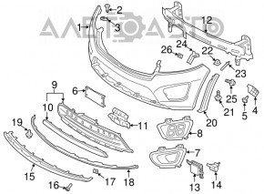 Amplificatorul de bara fata Kia Sorento 16-18, versiunea pre-restilizare, fara control de croaziera, fabricat in SUA.