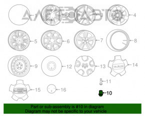 Гайка колесная d21 M14x1.5 Jeep Grand Cherokee WK2 11-21