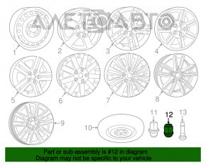 Piuliță roată d19 M12x1.5 Dodge Grand Caravan 11-20 aliaj ușor