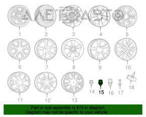 Гайка колесная d22 M14x1.5 Chrysler 300 13-14