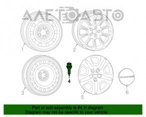 Roată filetată d21 M12x1.25 Jeep Cherokee KL 14- tip 1