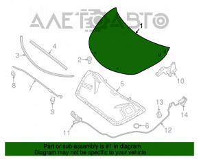 Capota goală Nissan Altima 16-18 restilizată, nouă, originală OEM