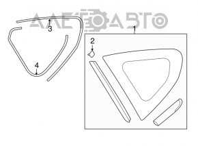 Fereastra din sticla opaca spate dreapta Subaru Impreza 5d 17- crom