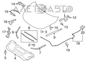 Suport maneta de deblocare capota Nissan Murano z52 15 - nou original OEM