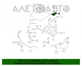 Bucla capotei stângi Infiniti G25 G35 G37 4d 06-14