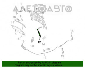 Amortizorul capotei dreapta pentru Infiniti FX35 FX45 03-08.